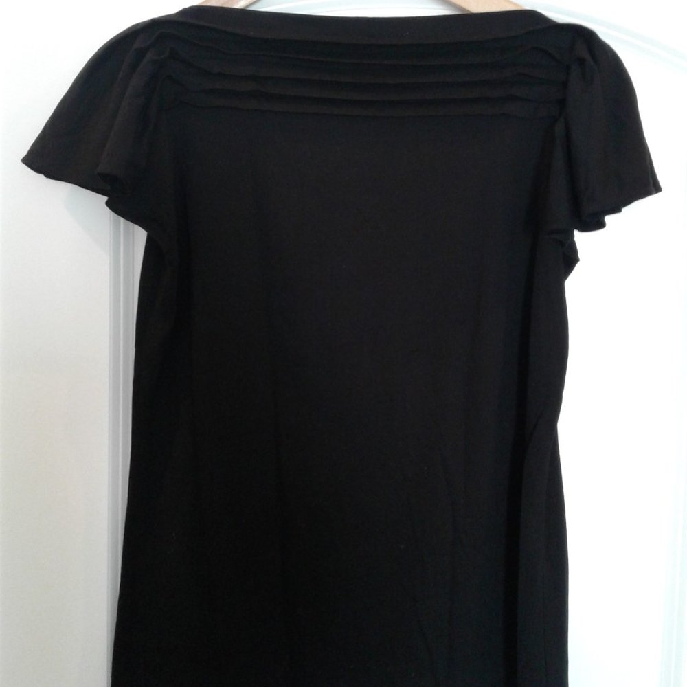 Talbots black pleat detail top size S